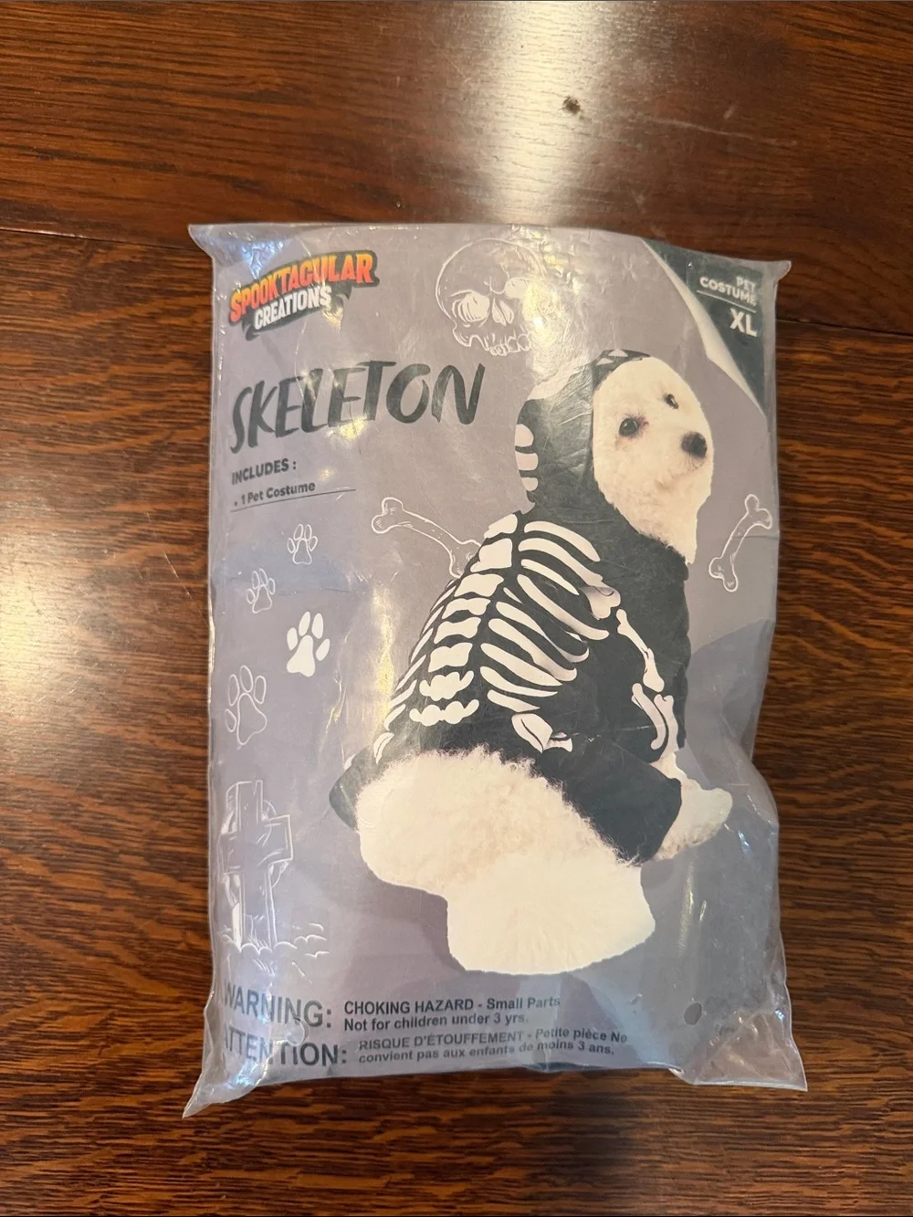 Spooktacular Creations Black & White Skeleton Dog Costume (XL)